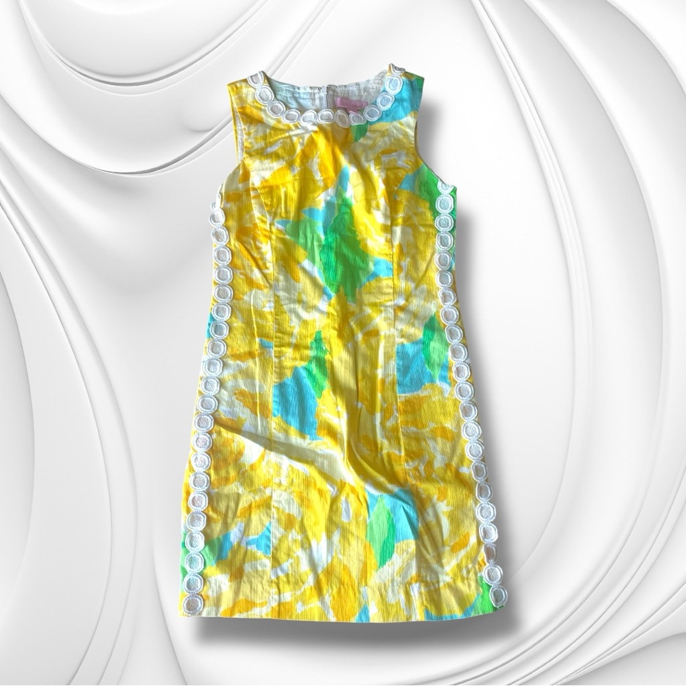 Lilly Pulitzer Yellow and Green Patterned Dress